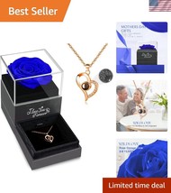 Long-Lasting Preserved Rose &amp; I Love You Necklace - Anniversary or Birth... - $23.99