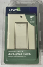 Leviton 5672-2T Illuminated Rocker Switch Illuminated LED Light 15A Light Almond - $14.84