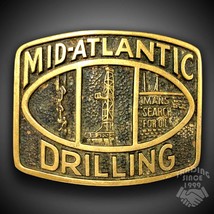 Vintage Solid Brass 1978 Mid-Atlantic Drilling Mans Search For Oil Embossed - £29.25 GBP