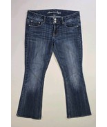 American Eagle Artist Flare Jeans Women&#39;s Size 6 Short Dark Blue Denim S... - $425.39 MXN