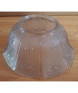 Vintage  Clear Glass Lamp Shade 4&quot; Tall 4&quot; Fitter Textured Fleur-de-lis ... - $25.35 CAD
