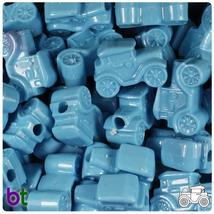 BeadTin Baby Blue Opaque 25mm Car Pony Beads (24pcs) - $2.39