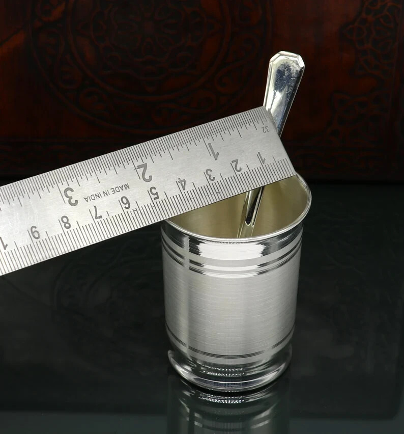 999 pure silver Water/milk tumbler, silver vessel,silver baby set utensils sv111 Item image 4