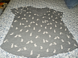 Cute Womens 1 14 16 Torrid Gray Bunny Tee Shirt V Neck Cotton - £10.07 GBP