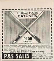 1968 Magazine Novelty Print Ad Decorative Chrome Bayonets P&amp;S Sales Tuls... - £5.66 GBP