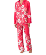 new NATORI 2-Piece Magnolia Satin Notch Long Top and Pants Pajama Set in... - £76.96 GBP