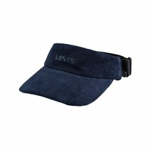Levi&#39;s Men&#39;s Adjustable Terry Cloth Embroidered Logo Visor Navy Blue OS ... - $10.95