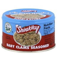 Shirakiku Baby Clams Seasoned 6 Oz Can (Pack Of 8 Cans) - $98.99