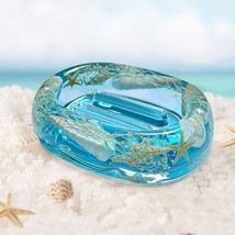 Soap Dish Acrylic W/Nature Seashell Bar Soap Holder Shower Soap Tray For Home, C - £17.32 GBP