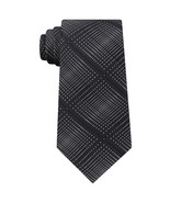 KENNETH COLE REACTION Black Optical Texture Plaid Silk Slim Tie - $19.99