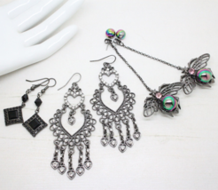 Vintage Jewellery Job Lot Earrings - Black Bee, Rhinestone Drop Stud Crystal ect - £9.70 GBP
