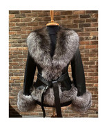 BARYA NEW YORK Women&#39;s Fox Trim Leather Jacket - $553.92 CAD