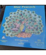 Sunsout Blue Peacock Shaped Puzzle 1000 Pieces 28&quot; X 35&quot; - $44.15 CAD