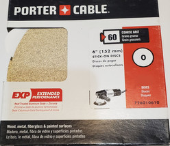 50pc Porter Cable 6" PSA Stick On Sanding Disc 60 GRIT Zirconia & Aluminum Oxide - $35.00