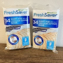 2x FoodSaver Fresh Saver Quart Size Vacuum Zipper Bags 34 Count Each (68... - £41.44 GBP