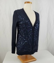 Talbots Petites Sweater Women&#39;s Small Navy Sequin Wool Angora Cardigan NWT  - $39.99