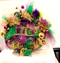 18&quot; Mardi Gras Sign Door Wreath - $29.99