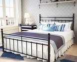 Metal Bed Frame Queen Size With Vintage Headboard And Footboard Platform... - $259.99