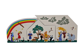 Cat&#39;s Meow 3 Piece Hand Painted Noahs Ark Rainbow - £15.01 GBP