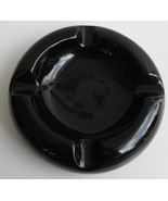 Vintage Craftman's Bench Round Shape Ceramic Cigar Ashtray Jet Black Bla... - $65.99