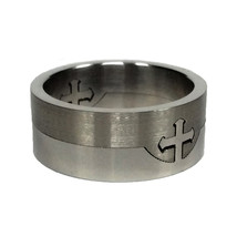 Men&#39;s Cross Ring, Titanium Steel ring Ring, Men&#39;s Band, Engagement Ring - €8,74 EUR