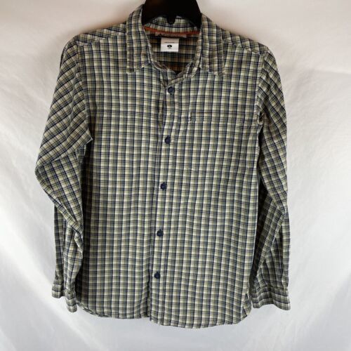 YOUTH Columbia Long sleeve Plaid Button up  Shirt Large Green Beige - £7.16 GBP