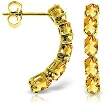 2.50 Carat 14K Solid Yellow Gold Natural Citrine Gemstone Elegant Stud E... - $377.92