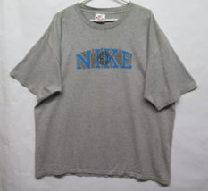VTG Nike 90s Mens Sz XL USA Made Tag Gray Swoosh Athletics Block Logo T Shirt - £18.64 GBP
