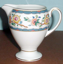 Wedgwood Harcourt Gold Floral Footed Creamer Globe 4&quot; Made in England Ne... - £20.82 GBP