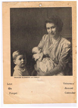 Veterans Calendar HRH Princess Elizabeth &amp; Family Charles &amp; Anne 1950s - £23.42 GBP