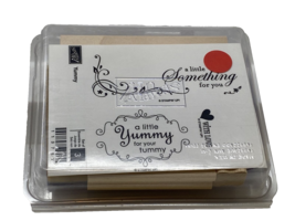Stampin Up Rubber Stamps Yummy Tag Homemade Food Treats Gifts With Love 3 Piece - £11.67 GBP