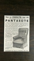 Vintage 1909 Pantasote Furniture Upholstery Broadway, NY  Original Ad 721 - £5.20 GBP