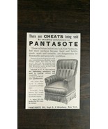 Vintage 1909 Pantasote Furniture Upholstery Broadway, NY  Original Ad 721 - £5.30 GBP