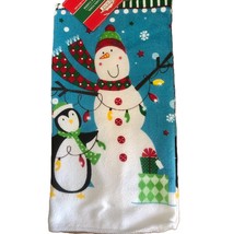 1-Fun Retro Holiday Kitchen Snowman Penguin Hand Tea Towel Christmas Decoration - £3.72 GBP