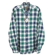 NWT Mens Size Large Bills Khakis Plaid Stripe Lightweight Linen Blend Shirt - $66.63