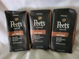 3 Bags Peet&#39;s Major Dickason&#39;s Dark Roast Ground Coffee 10.5 oz ea - £7.57 GBP