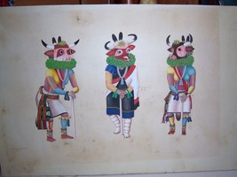 Leroy Kewanyama Hopi Native American Original Gouache Painting Watercolo... - £234.31 GBP