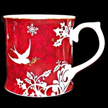 Starbucks Roseanna 2010 Christmas Holiday Birds 14K Gold Trim Coffee Mug... - £30.10 GBP