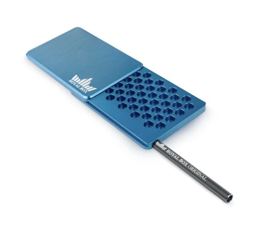 45 Compartment Blue Honeycomb Royal Box Storage Device w Built In 3” Metal Straw Item image 3