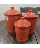 Fiesta Ware Paprika Canister Set 3 2 1 Qt Lids FiestaWare Homer Laughlin... - $227.69