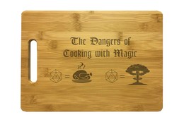 D&amp;D Roleplaying Cooking with Magic Engraved Cutting Board - Bamboo or Maple Wood - £27.67 GBP+