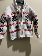 Infant Boys Carter Christmas Holiday Sweater Cream Colored W/Mistletoes 9 Months - £6.90 GBP