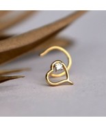 0.10Ct Künstlicher Diamant Herz Nase Piercing Ring Pin 14k Gelb Vergoldet - $36.12 CAD