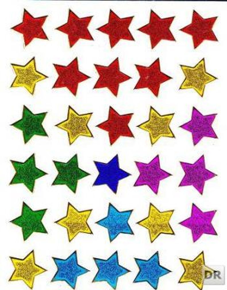 Primary image for Star Stars Kindergarten Sticker Decal Size 13x10cm/5x4inch Glitter Metallic D181