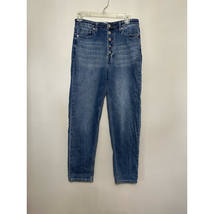 Abound Womens Mom Jean Straight Leg Jeans Blue Stretch Medium Wash Zip 2... - $18.49