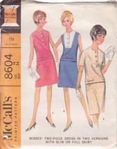 McCall's Pattern 8604 dated 1966 size 14 Misses’ 2-Piece Dress 2 Versions UNCUT - £2.39 GBP