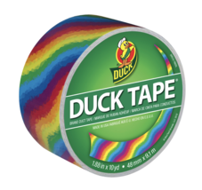 Duck Tape Printed Duct Tape, Rainbow, Neon, Tie-Dye, Gay Pride, 1.88&quot; x 10 Yards - £6.99 GBP