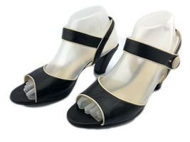 ENZO ANGIOLINI Women&#39;s Shoes Open Toe Sandals Ankle Strap Black &amp; Cream $45 - £28.60 GBP