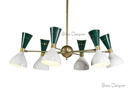 1950 Modern Huge Brass Diabolo Chandelier Italian Stilnovo Sputnik Ceiling Light - £308.29 GBP