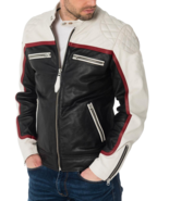 Mens Leather Jacket Stylish Genuine Lambskin Motorcycle Bomber Biker Jac... - $117.50
